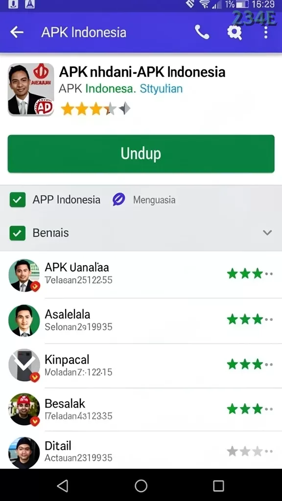 Cuplikan layar AA62 — halaman utama