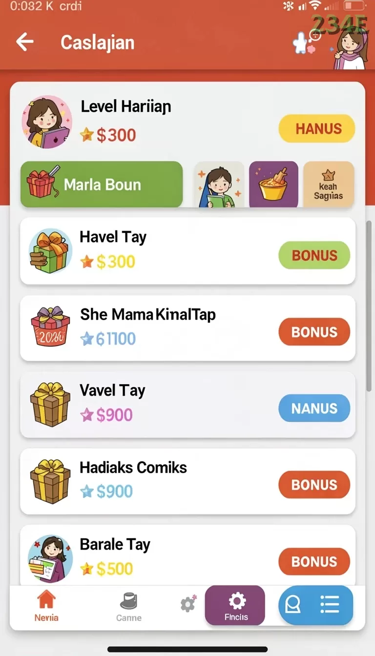 Cuplikan layar KOMEDI77 — aktivitas